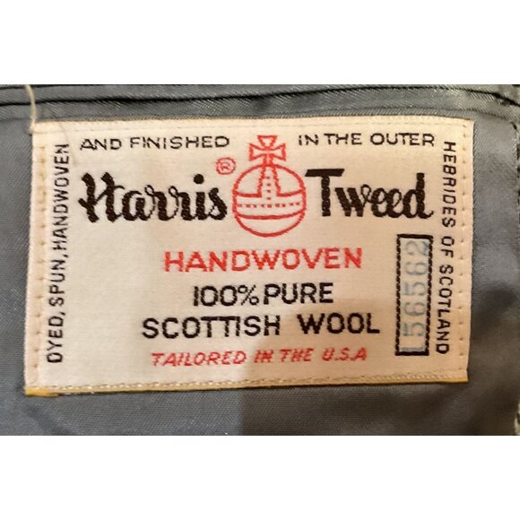 Vtg Harris Tweed Sport Coat Sz 44XXL Black Gray Handwoven 100% Scottish Wool - Picture 2 of 9